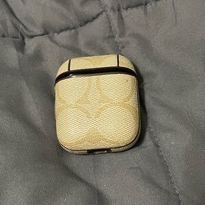 Coach Beige Monogram AirPods Case